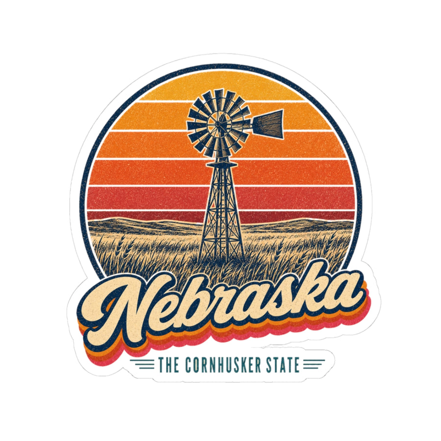 Nebraska Prairie Windmill Sticker