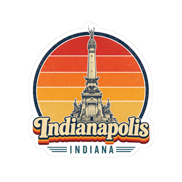 Indianapolis Retro Sunset Sticker