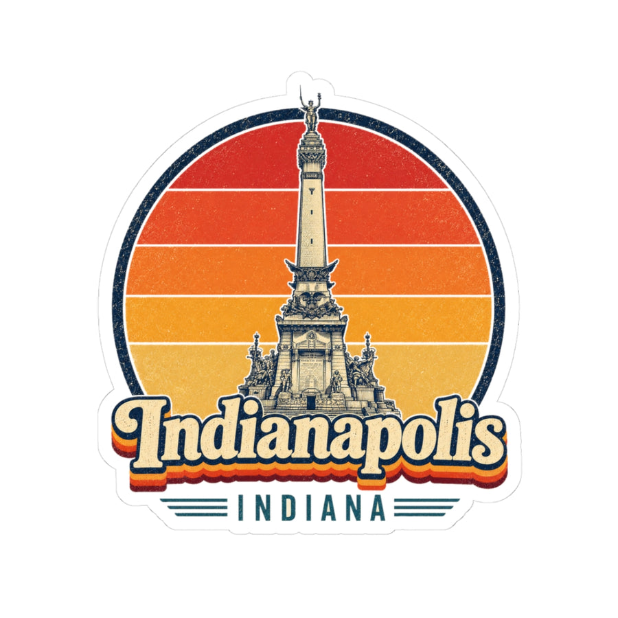 Indianapolis Retro Sunset Sticker