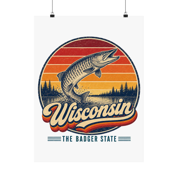 Wisconsin Northwoods Lake Muskie Poster
