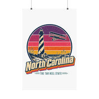North Carolina Retro Sunset Poster