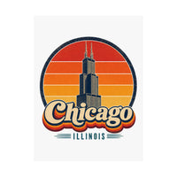 Chicago Retro Sunset Poster