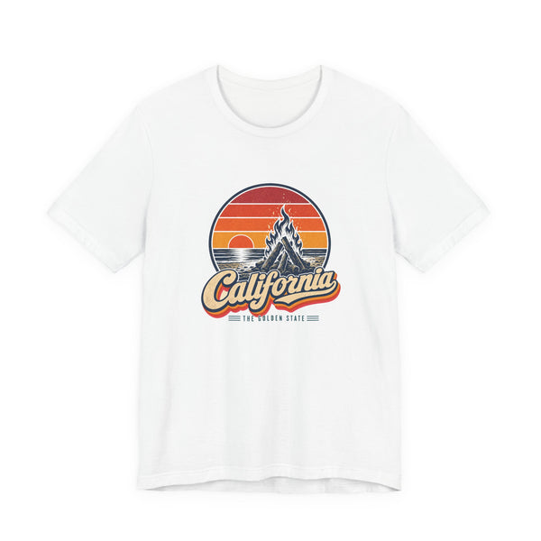 California Beach Sunset Bonfire Tee