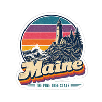 Maine Retro Sunset Sticker