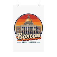 Boston Retro Sunset Poster