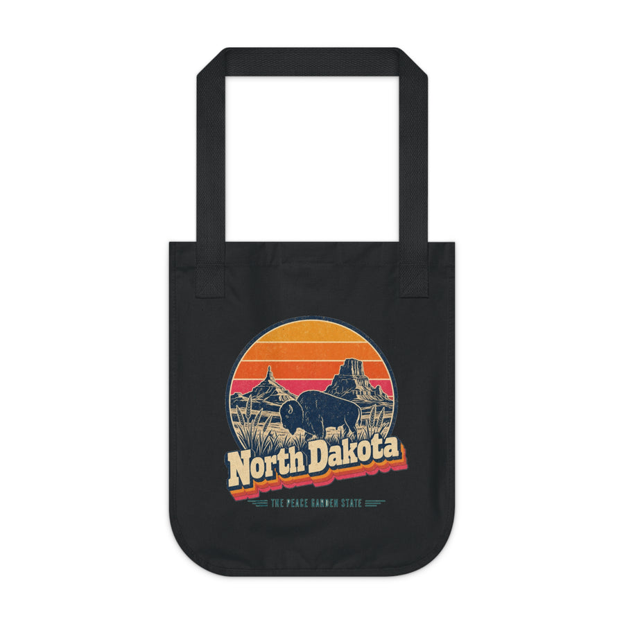 North Dakota Retro Sunset Tote Bag