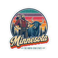 Minnesota Paul Bunyan And Babe Sticker