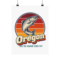 Oregon Leaping Salmon Poster