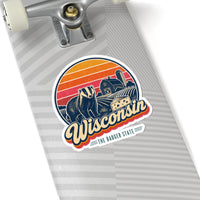 Wisconsin Retro Sunset Sticker