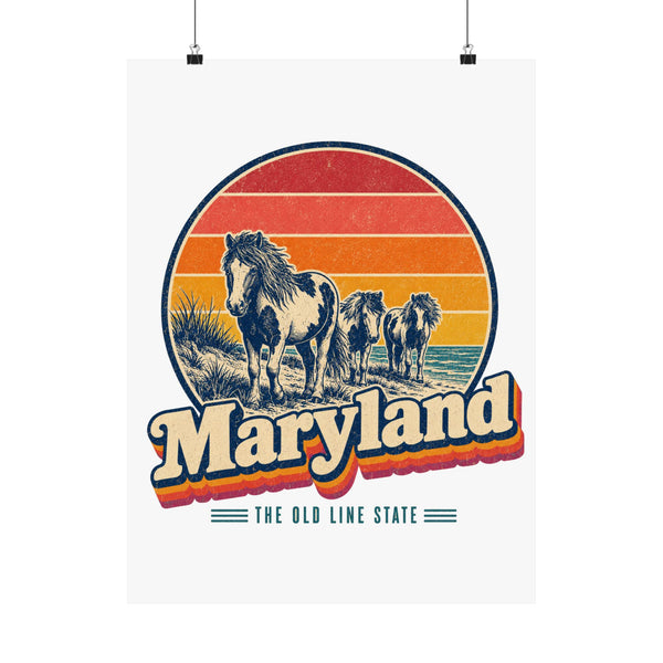 Maryland Assateague Wild Ponies Poster