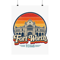 Fort Worth Retro Sunset Poster