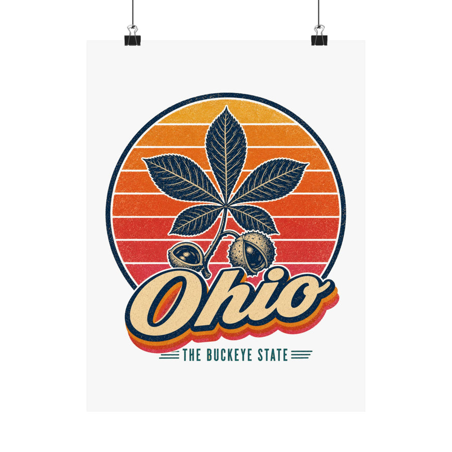 Ohio Buckeye Leaf And Nut Poster