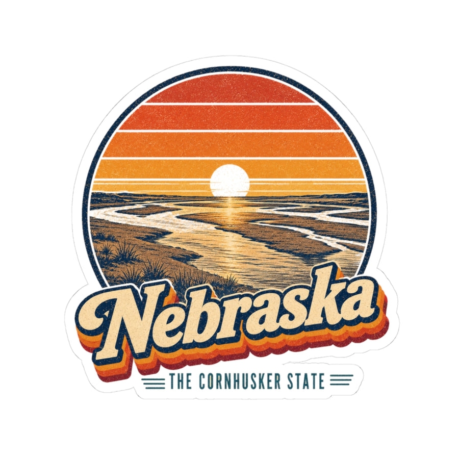 Nebraska Platte River Sunset Sticker