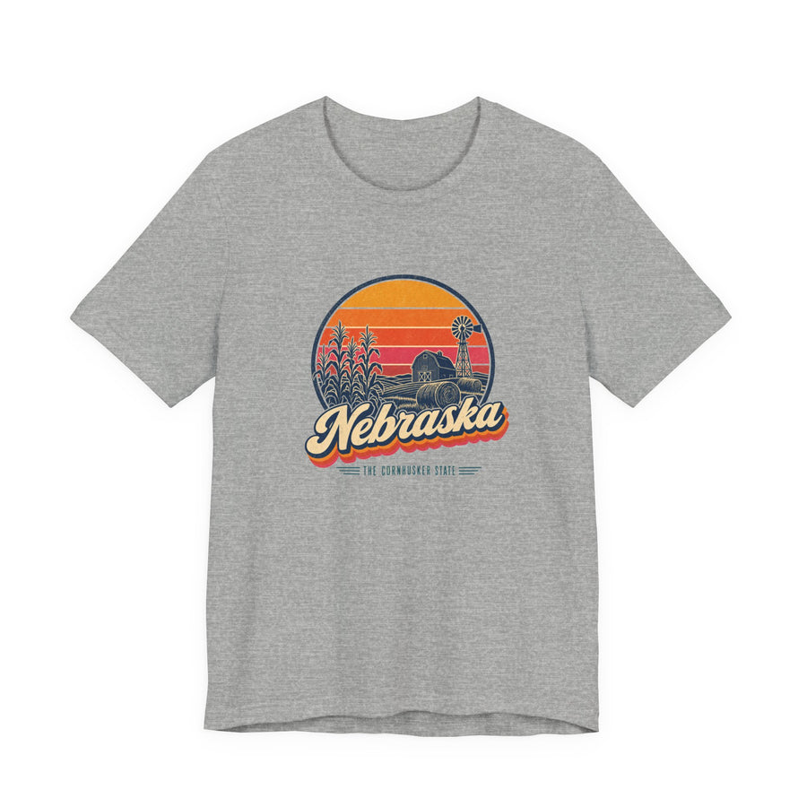 Nebraska Retro Sunset Tee