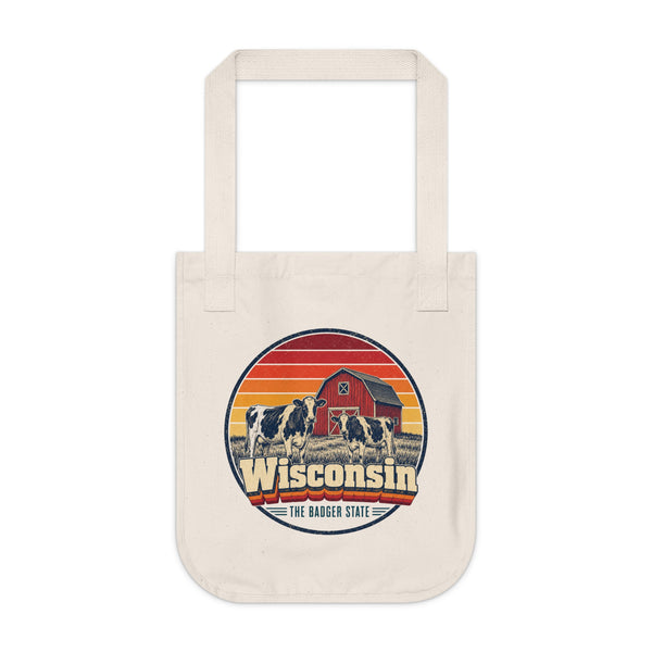 Wisconsin Dairy Cows Red Barn Tote Bag