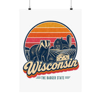 Wisconsin Retro Sunset Poster