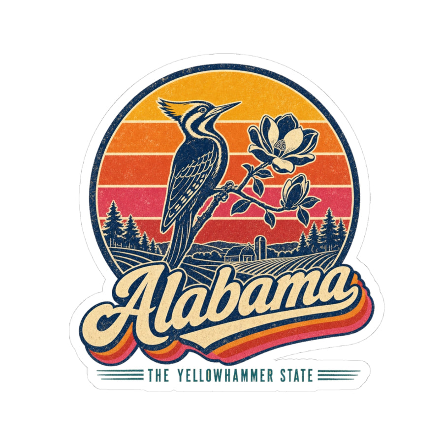 Alabama Retro Sunset Sticker