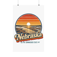 Nebraska Platte River Sunset Poster