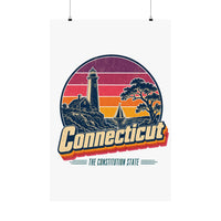 Connecticut Retro Sunset Poster