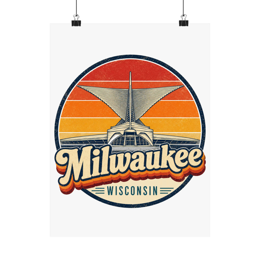 Milwaukee Retro Sunset Poster