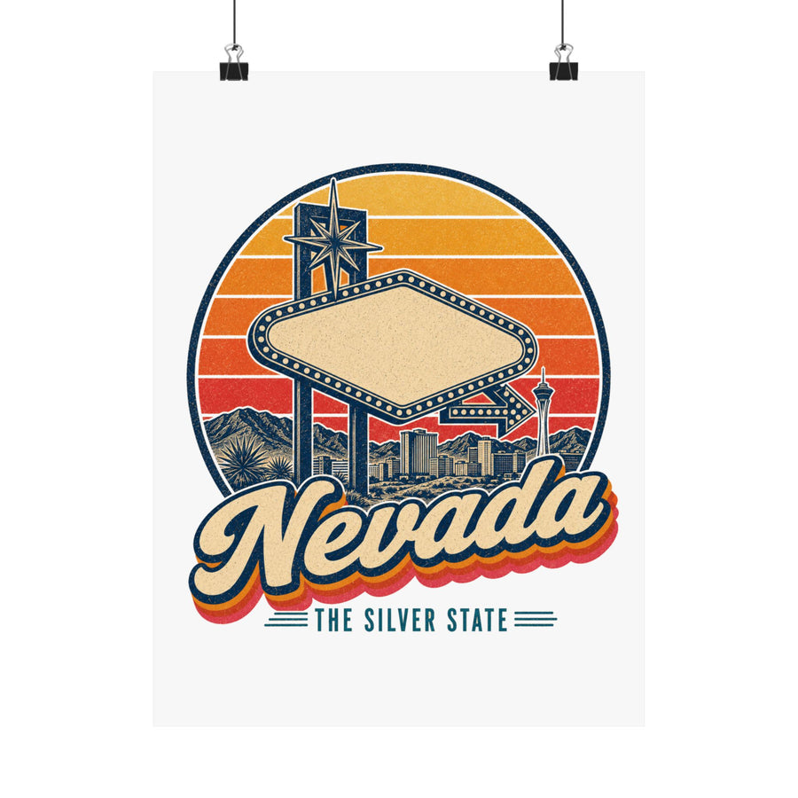 Nevada Vegas Style Neon Sign Poster