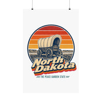 North Dakota Pioneer Covered Wagon Poster