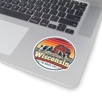 Wisconsin Dairy Cows Red Barn Sticker