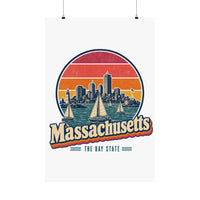 Massachusetts Boston Harbor Sailboats Poster