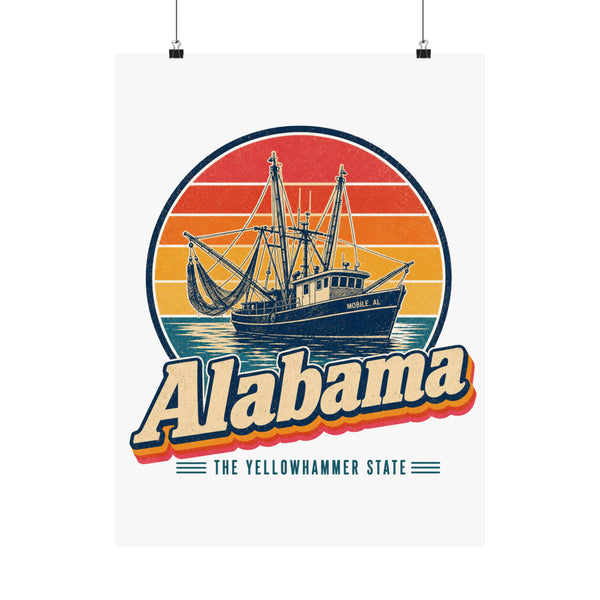 Alabama Shrimp Boats Mobile Bay Poster