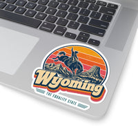 Wyoming Retro Sunset Sticker