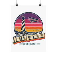 North Carolina Retro Sunset Poster