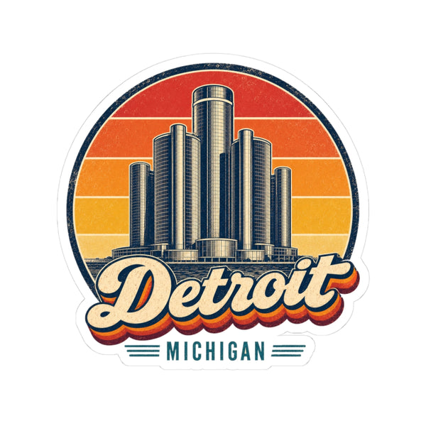 Detroit Retro Sunset Sticker
