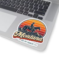 Montana Cowboy On Horseback Sticker