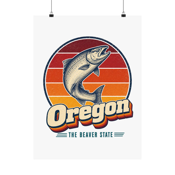 Oregon Leaping Salmon Poster
