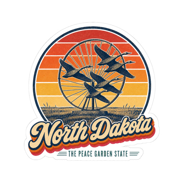North Dakota Enchanted Highway Geese In Flight Sticker