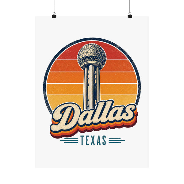 Dallas Retro Sunset Poster