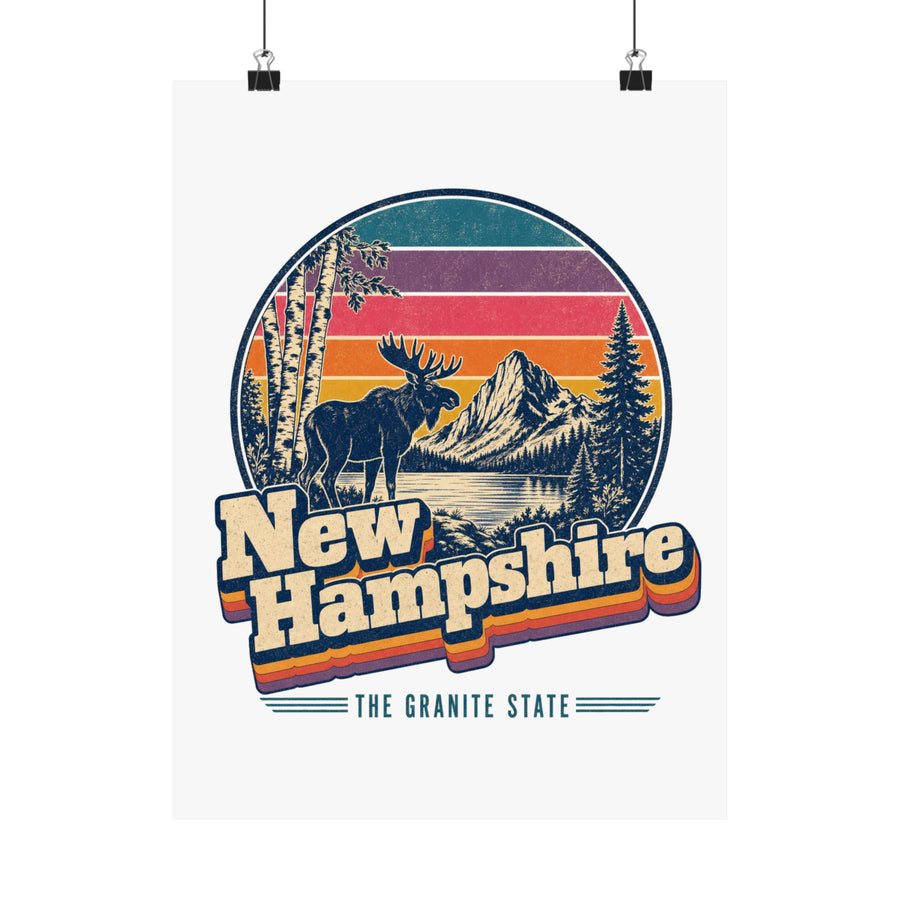 New Hampshire Retro Sunset Poster