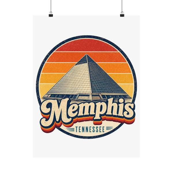 Memphis Retro Sunset Poster