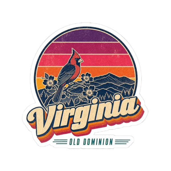 Virginia Retro Sunset Sticker