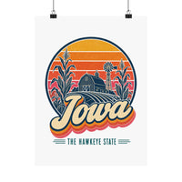 Iowa Retro Sunset Poster