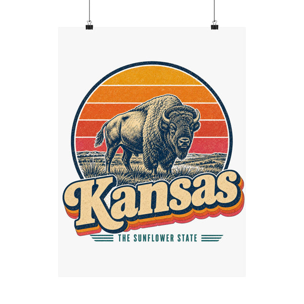 Kansas Buffalo On Prairie Poster