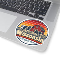 Wisconsin Dairy Cows Red Barn Sticker