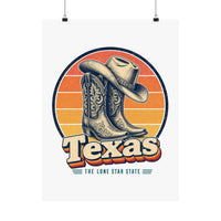 Texas Cowboy Boots Hat Poster