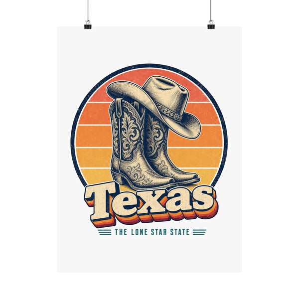 Texas Cowboy Boots Hat Poster