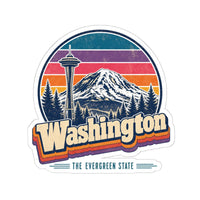 Washington Retro Sunset Sticker