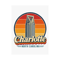 Charlotte Retro Sunset Poster
