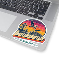 Louisiana Retro Sunset Sticker