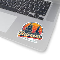 Delaware Retro Sunset Sticker