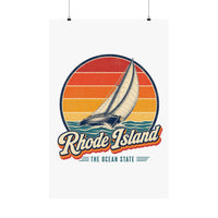 Rhode Island Sailboat Heeling Poster