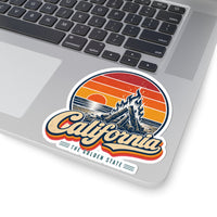 California Beach Sunset Bonfire Sticker